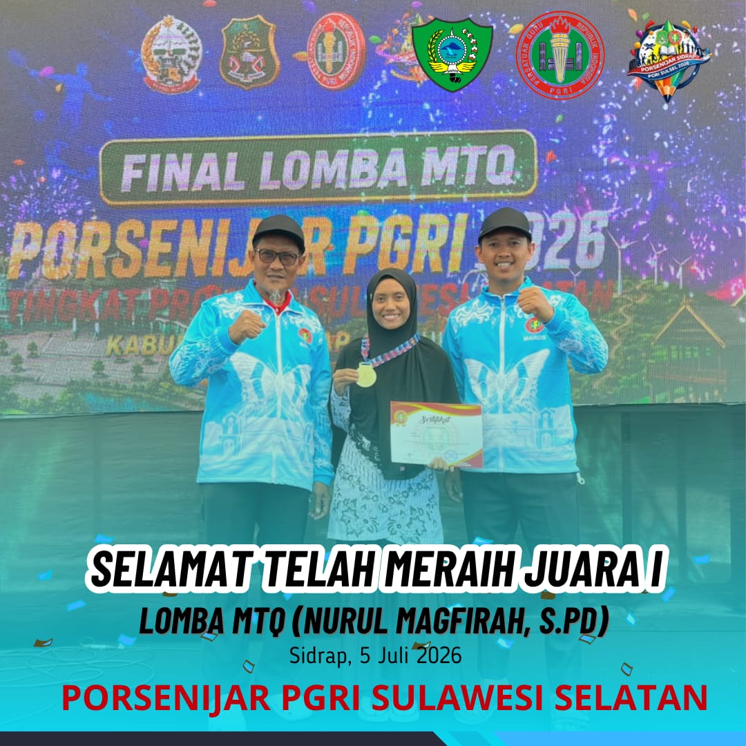 Lantunan Merdu Nurul Magfira Hipnotis Penonton, Kontingen PGRI Maros Sabet Emas MTQ di Porsenijar Sulsel